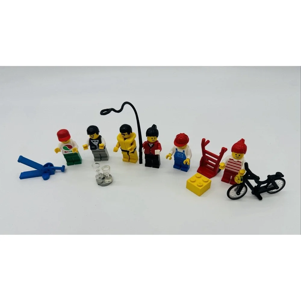 Vintage LEGO 6314 Town City People Minifigure Lot Bike Octan 1992
